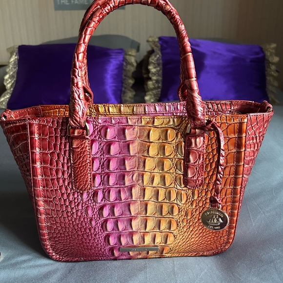 Brahmin Small Ashlee Glam Ombré (orange/pink) Leather - Picture 2 of 9